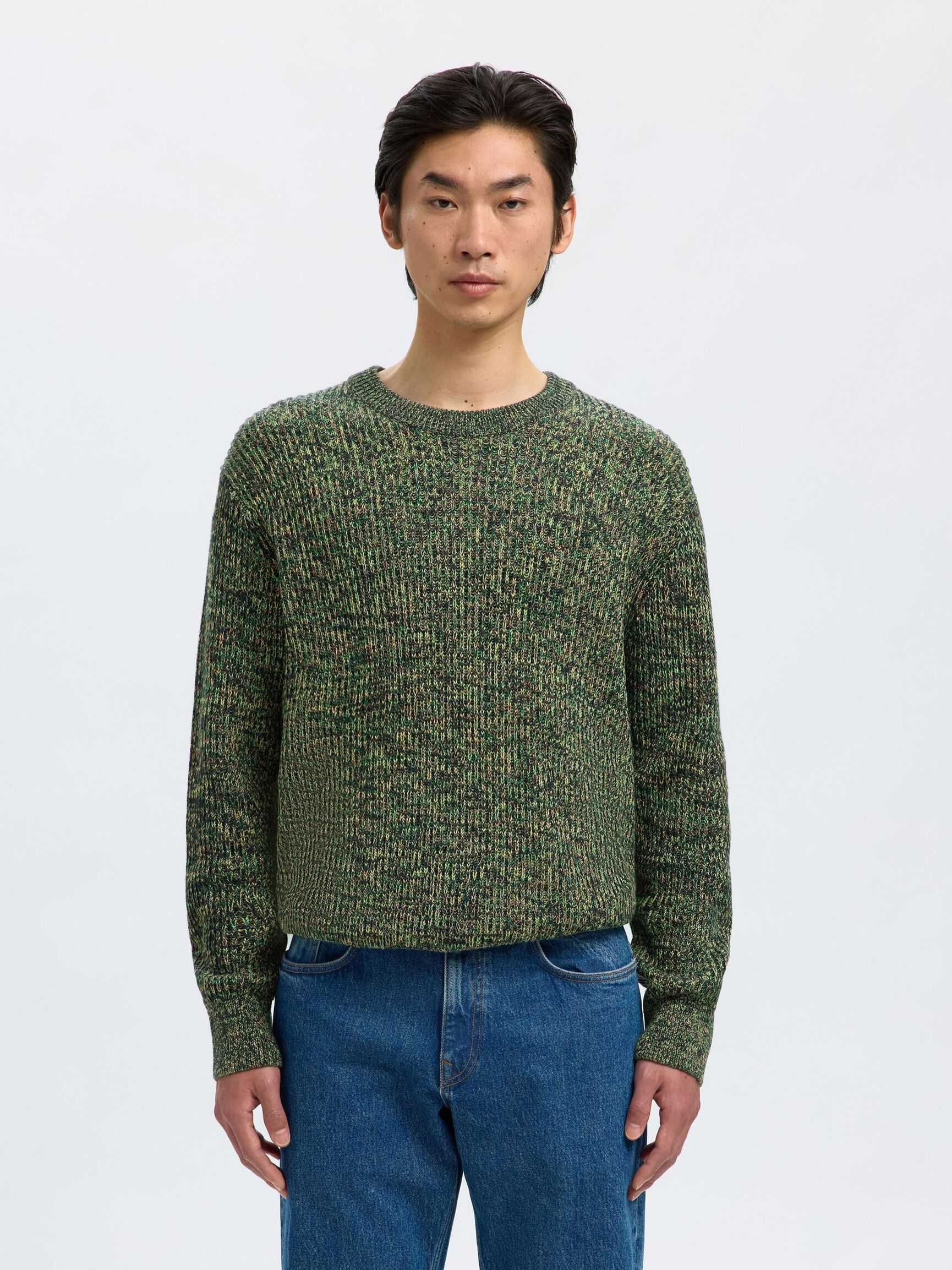 100% COTTON KNITTED PULLOVER, Sky Captain, highres
