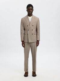 ULDBLANDING DOBBELTRADET BLAZER, Oatmeal, highres