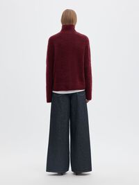 WOOL BLEND HIGH-NECK JUMPER, Tawny Port, highres