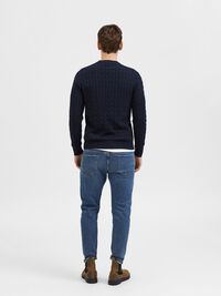 CABLE KNIT KNITTED JUMPER, Sky Captain, highres