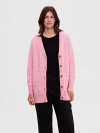 LONGLINE WOLLGEMISCH STRICKJACKE, Moonlite Mauve, highres
