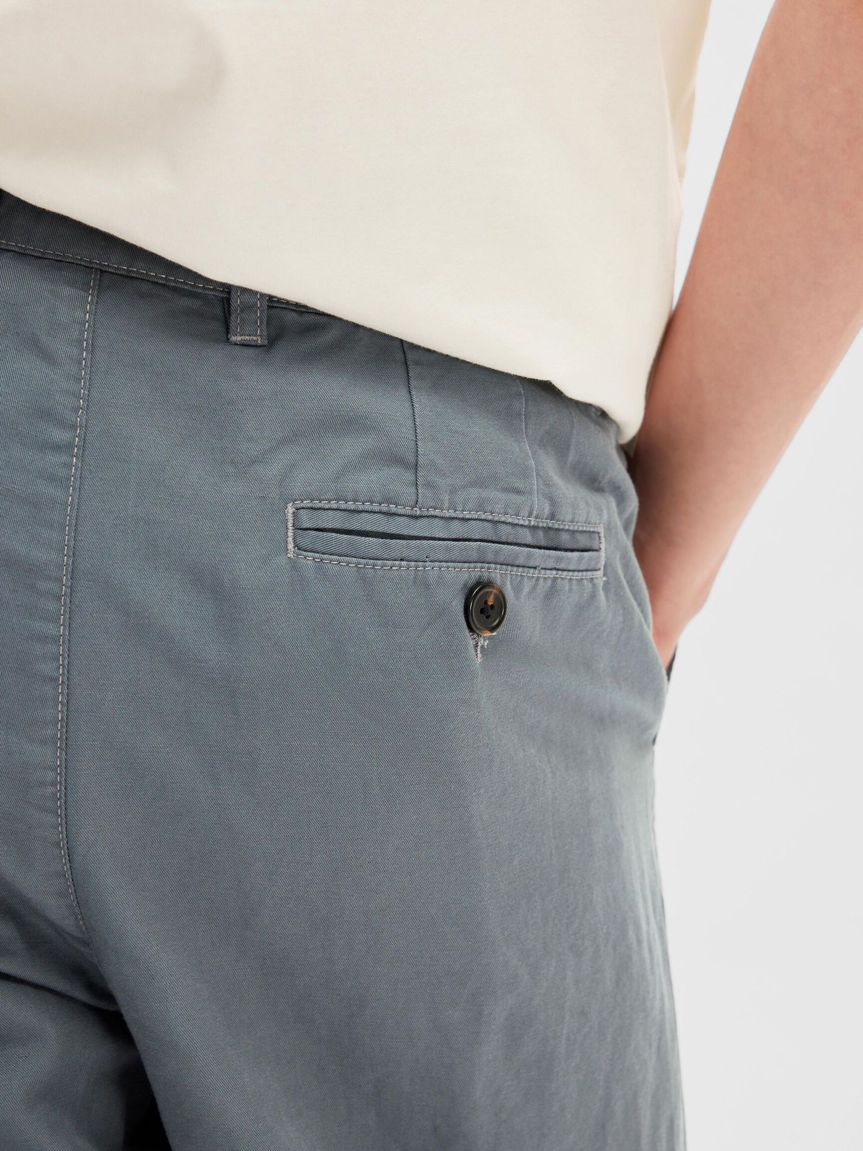 172 SLIM TAPERED LINEN BLEND TROUSERS, Stormy Weather, highres