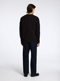 RELAXED FIT WOLLGEMISCH STRICKJACKE, Chocolate Torte, highres