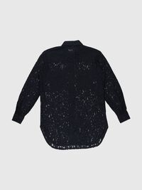 LONG-SLEEVED LACE SHIRT, Black, highres