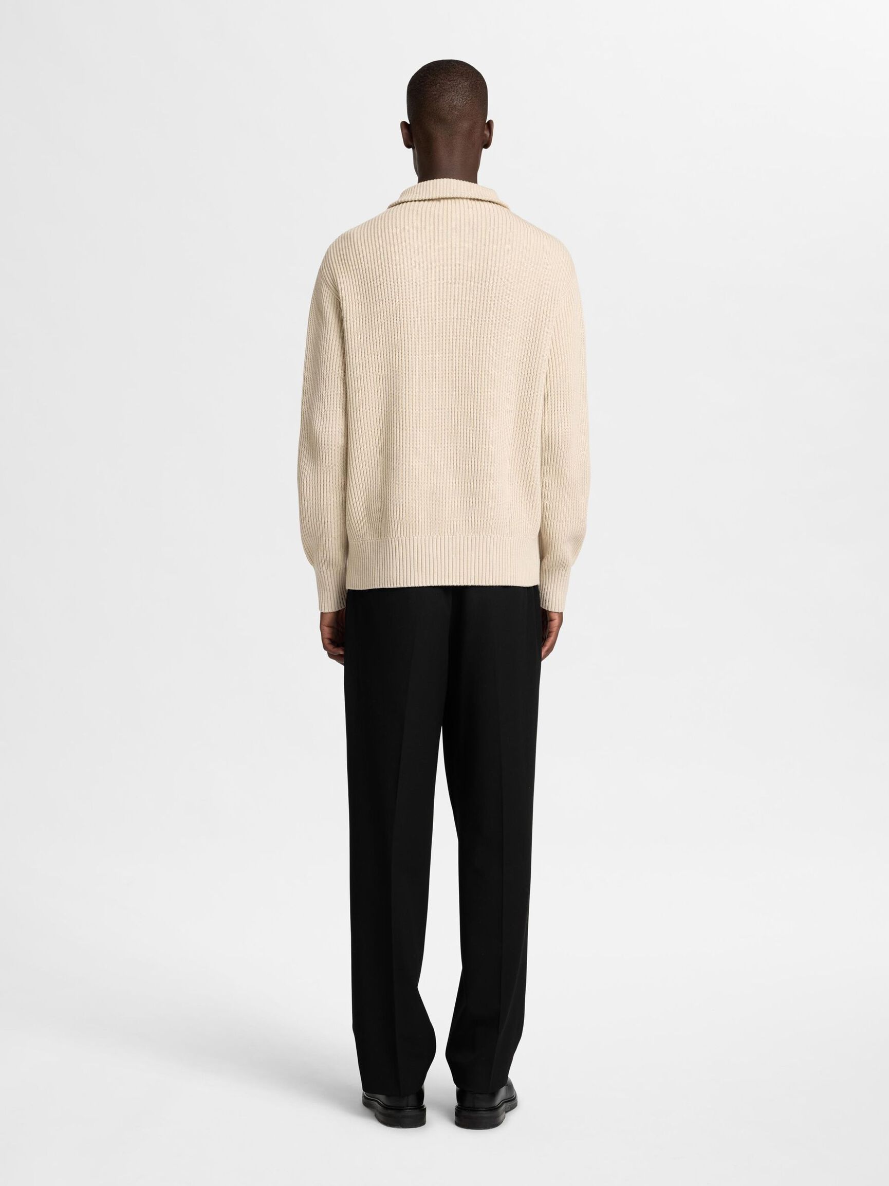 MAGLIONE A MEZZA CERNIERA, Oatmeal, highres
