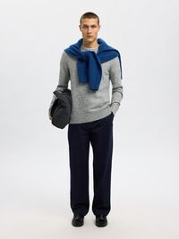 LANGE MOUWEN TRUI, Light Grey Melange, highres