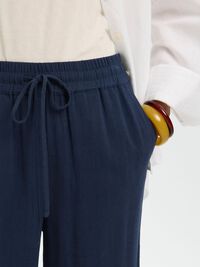 VISCOSE BLEND TROUSERS, Dark Sapphire, highres