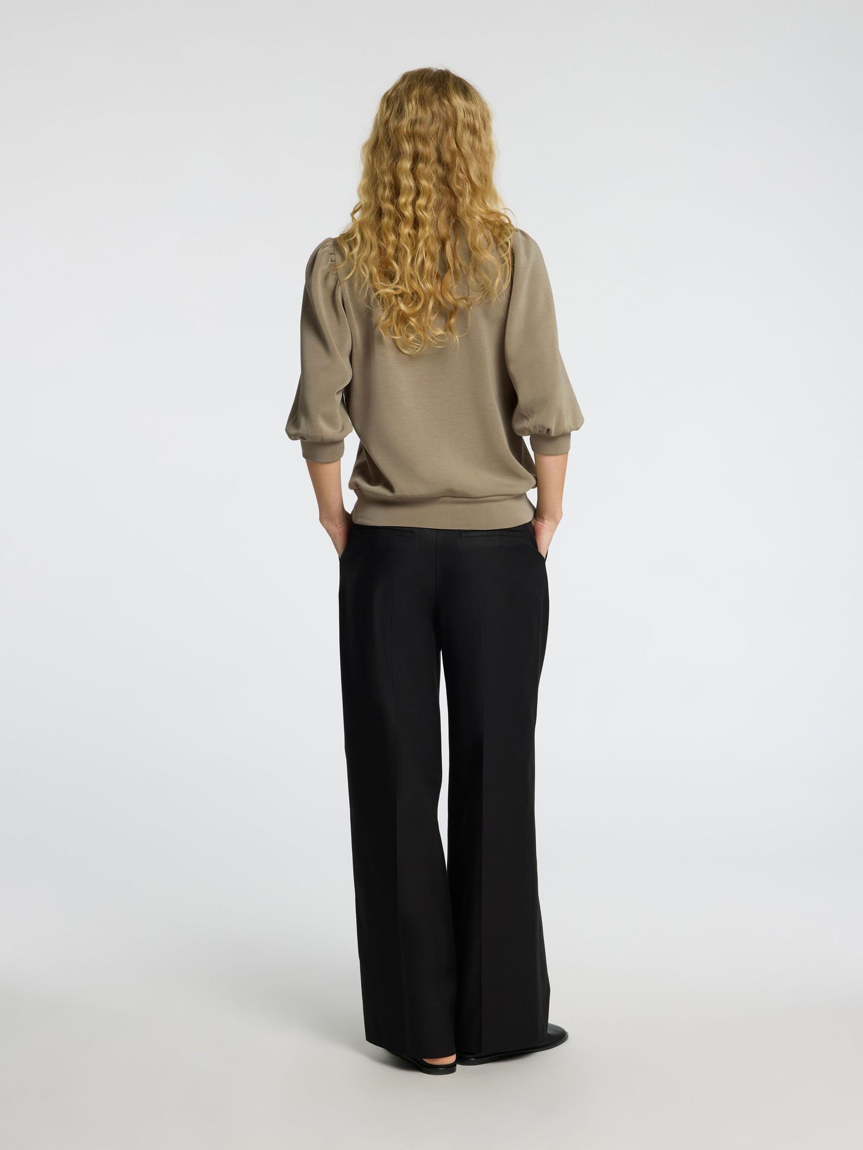 PUFF SLEEVE SWEATSHIRT, Vetiver, highres