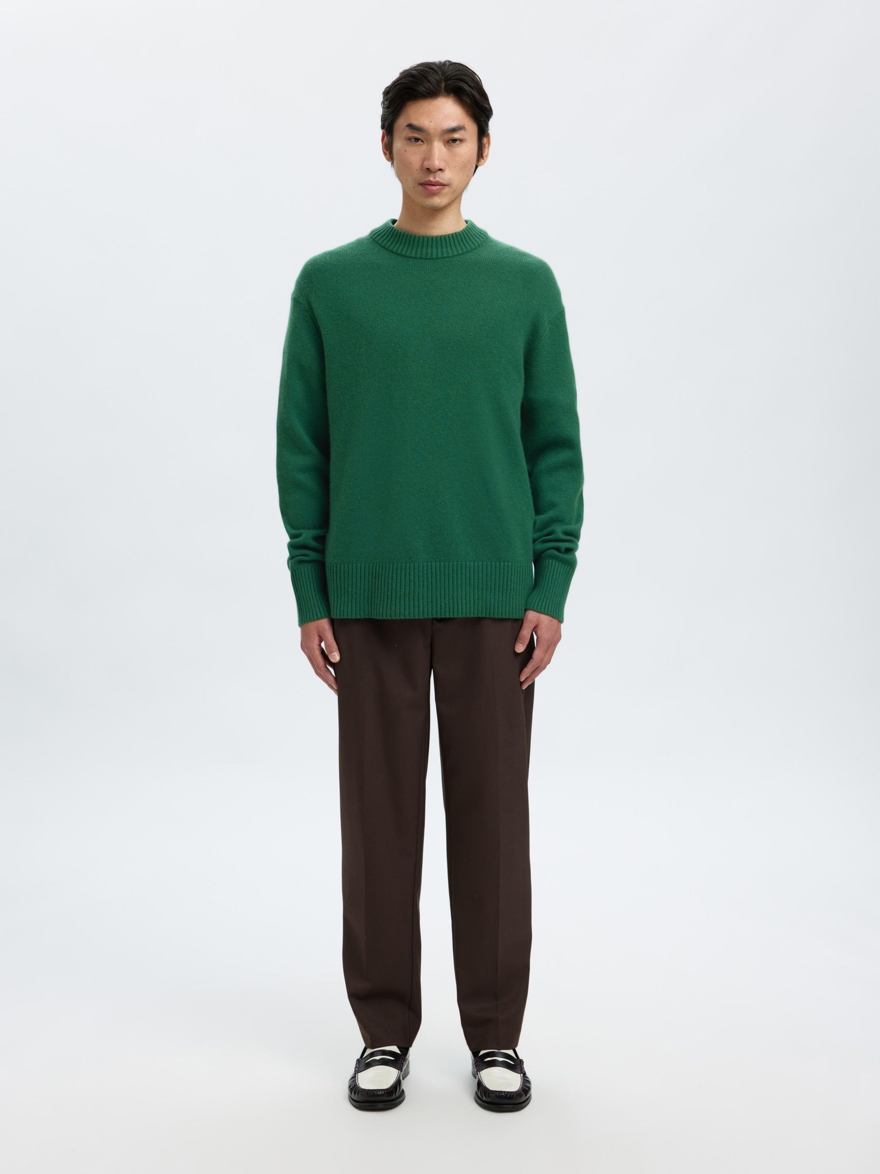 KASJMIERMIX GEBREIDE TRUI, Dark Green, highres
