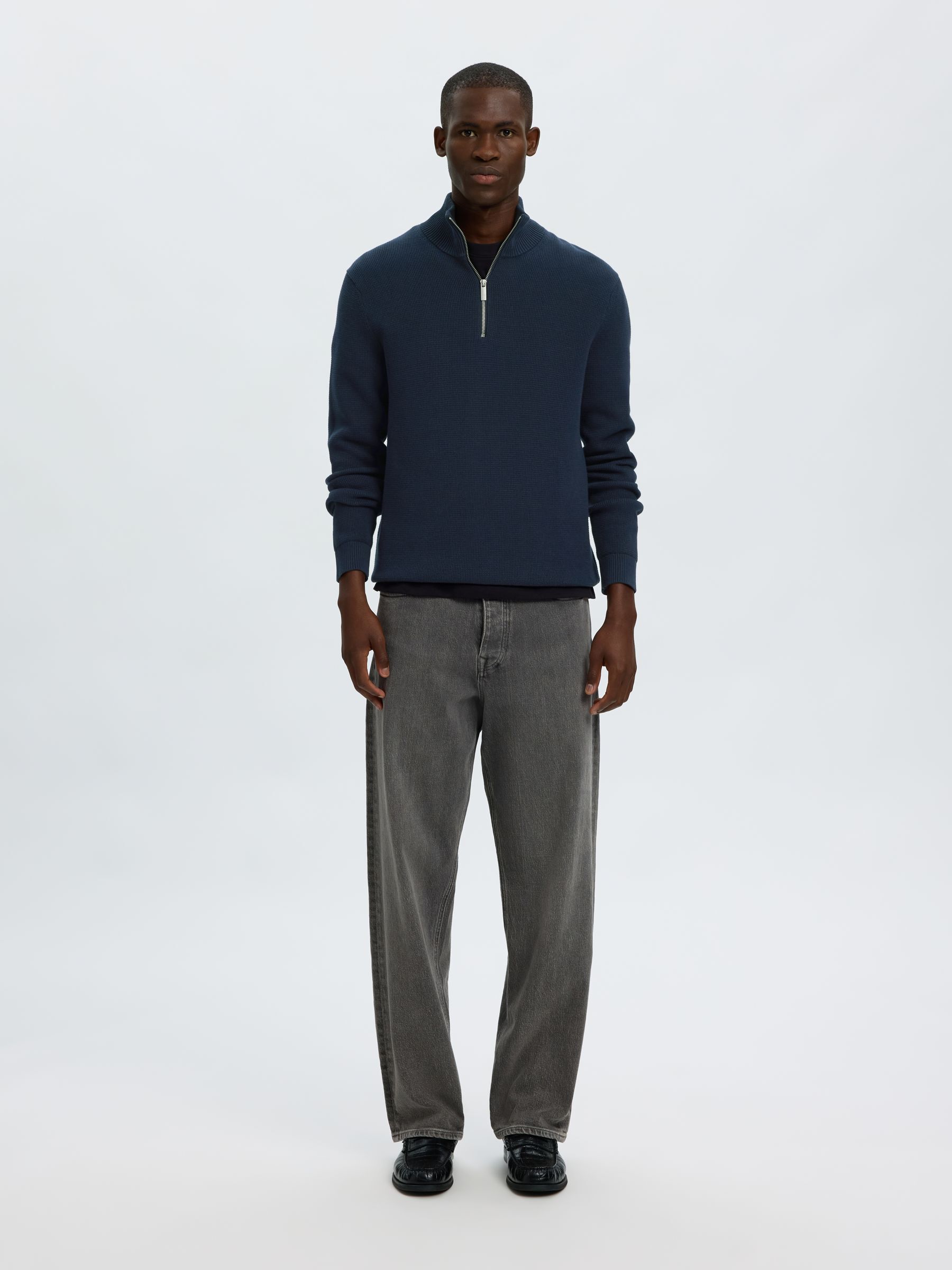 HALF-ZIP JUMPER | Blue | Selected