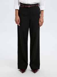 WIDE FIT PANTALON, Black, highres