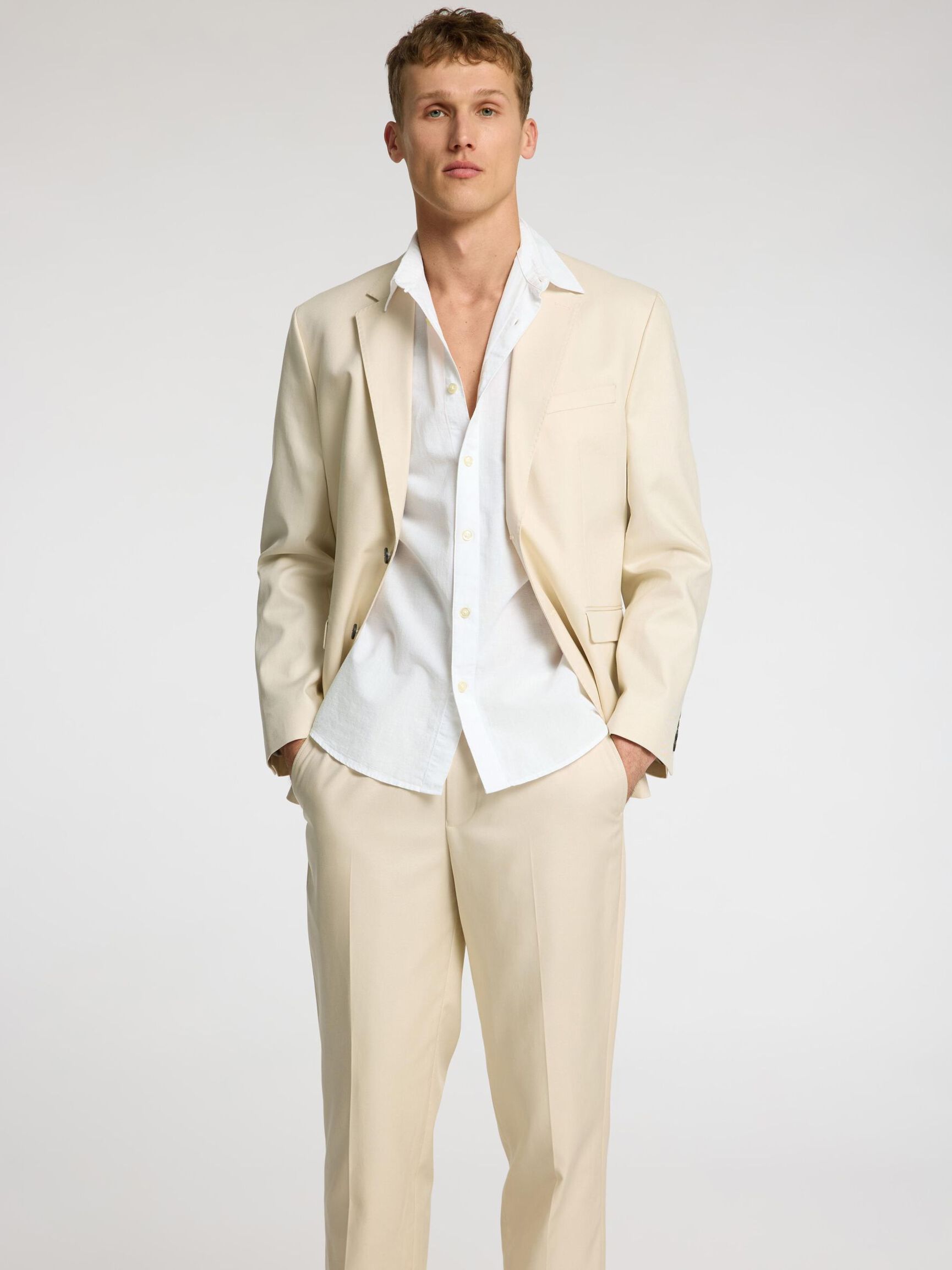 KLASSISCHES KURZARMHEMD, White, highres