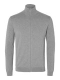 Selected ZIP-UP CARDIGAN, Medium Grey Melange, highres - 16074688_MediumGreyMelange_001.jpg