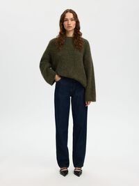 WOOL BLEND  PULLOVER, Deep Depths, highres