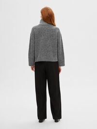 HALVE RITS WOLMIX TRUI, Medium Grey Melange, highres