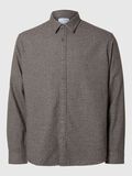 Selected LONG SLEEVED FLANNEL SHIRT, Chocolate Torte, highres - 16095733_ChocolateTorte_1143929_001.jpg
