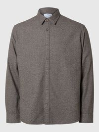 LONG SLEEVED FLANNEL SHIRT, Chocolate Torte, highres