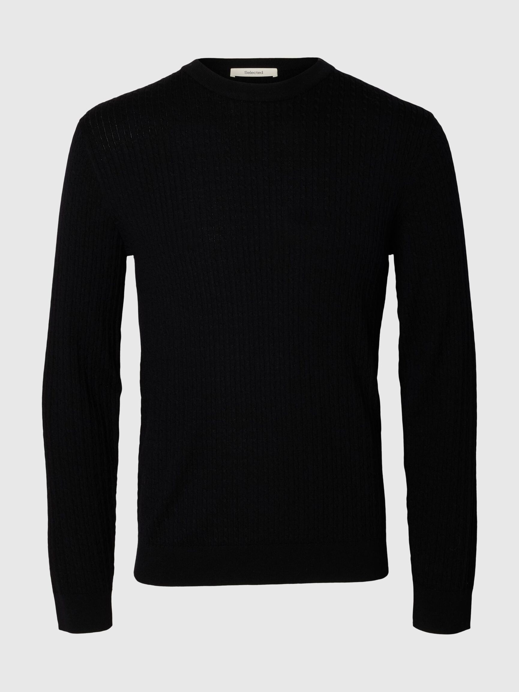 100% MERINOULD STRIKTRØJE, Black, highres