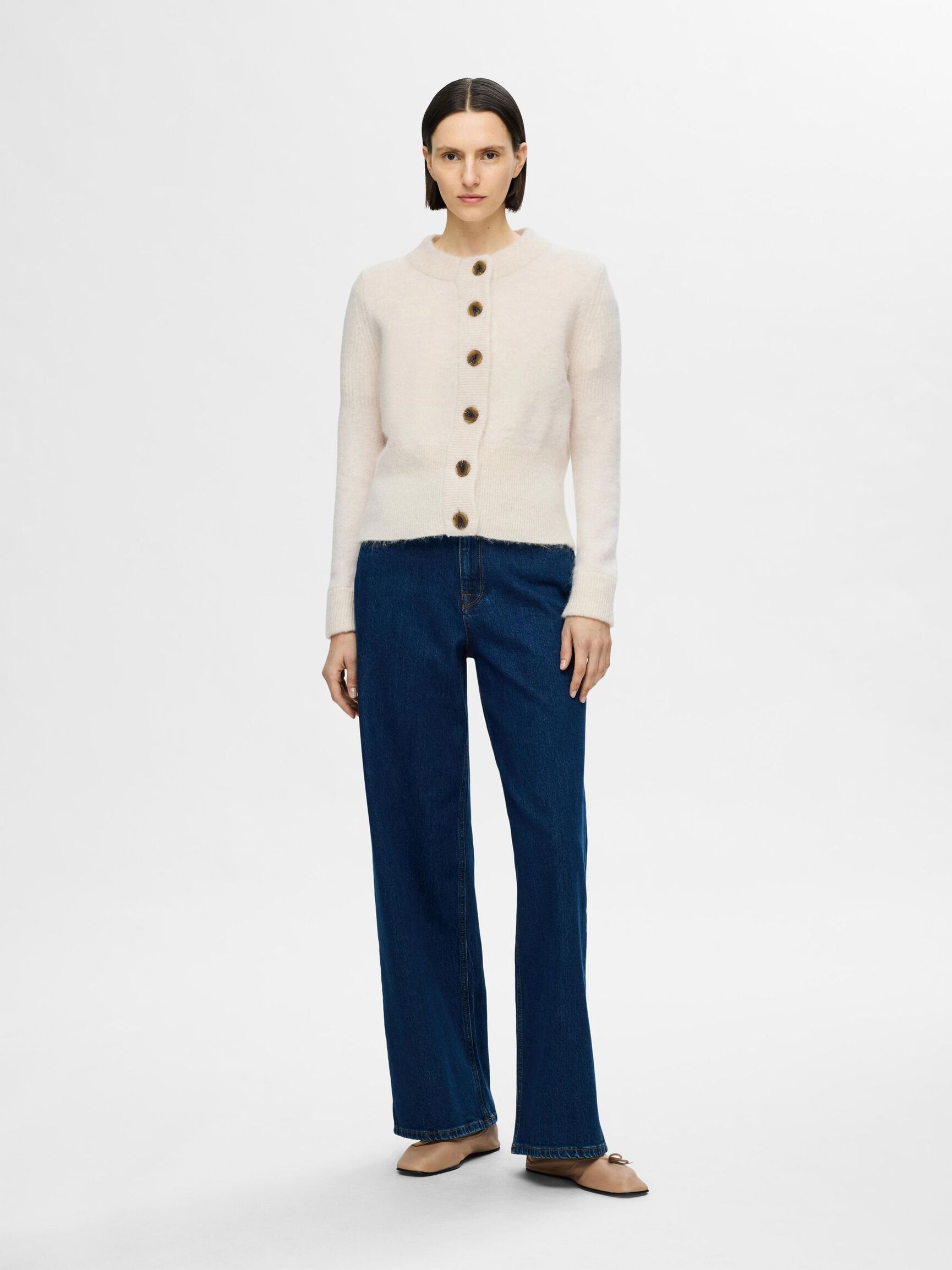 WOLLGEMISCH STRICK STRICKJACKE, Birch, highres