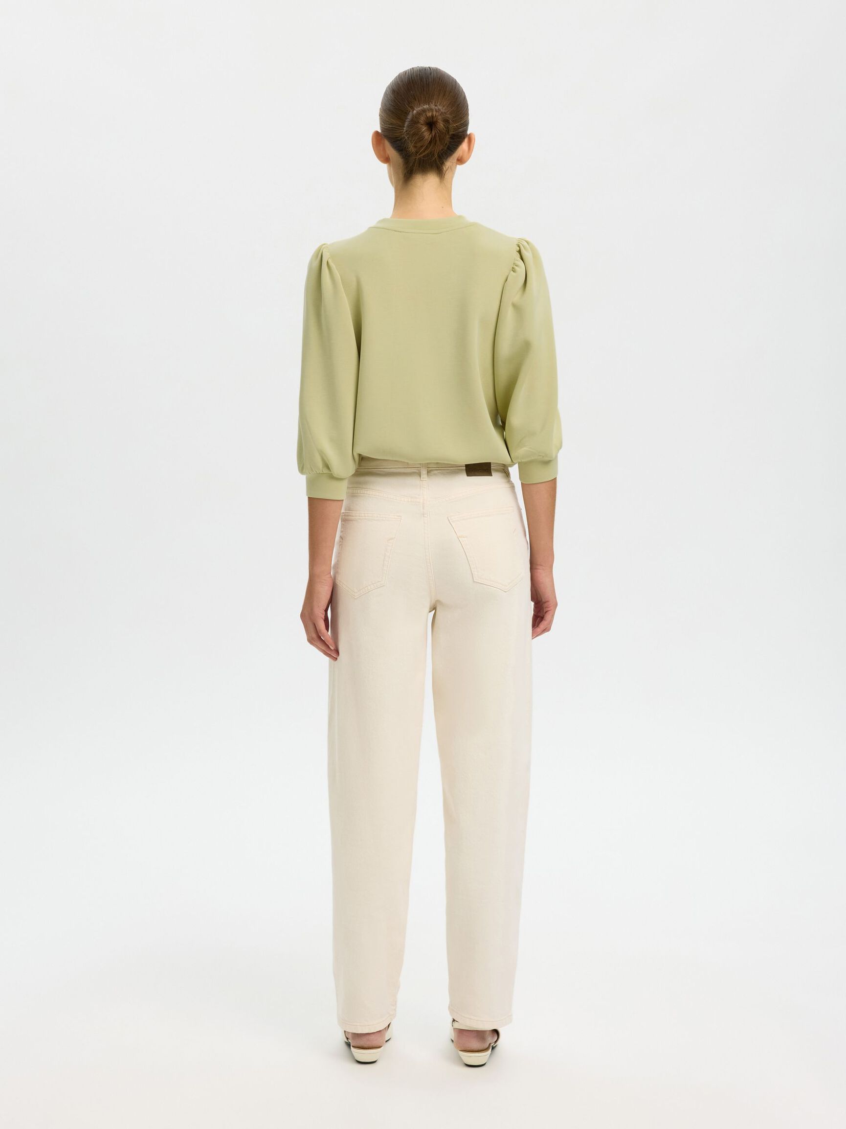 PUFF SLEEVE SWEATSHIRT, Lint, highres