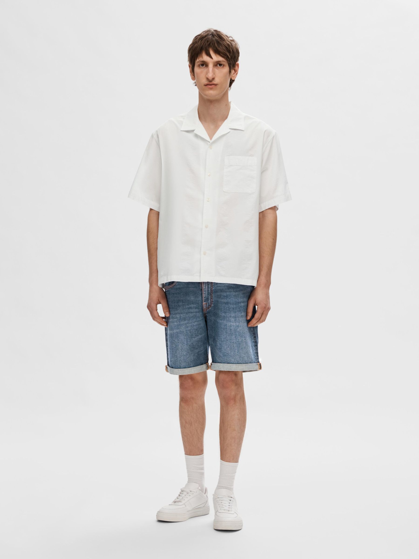 SEERSUCKER CHEMISE À MANCHES COURTES, Bright White, highres