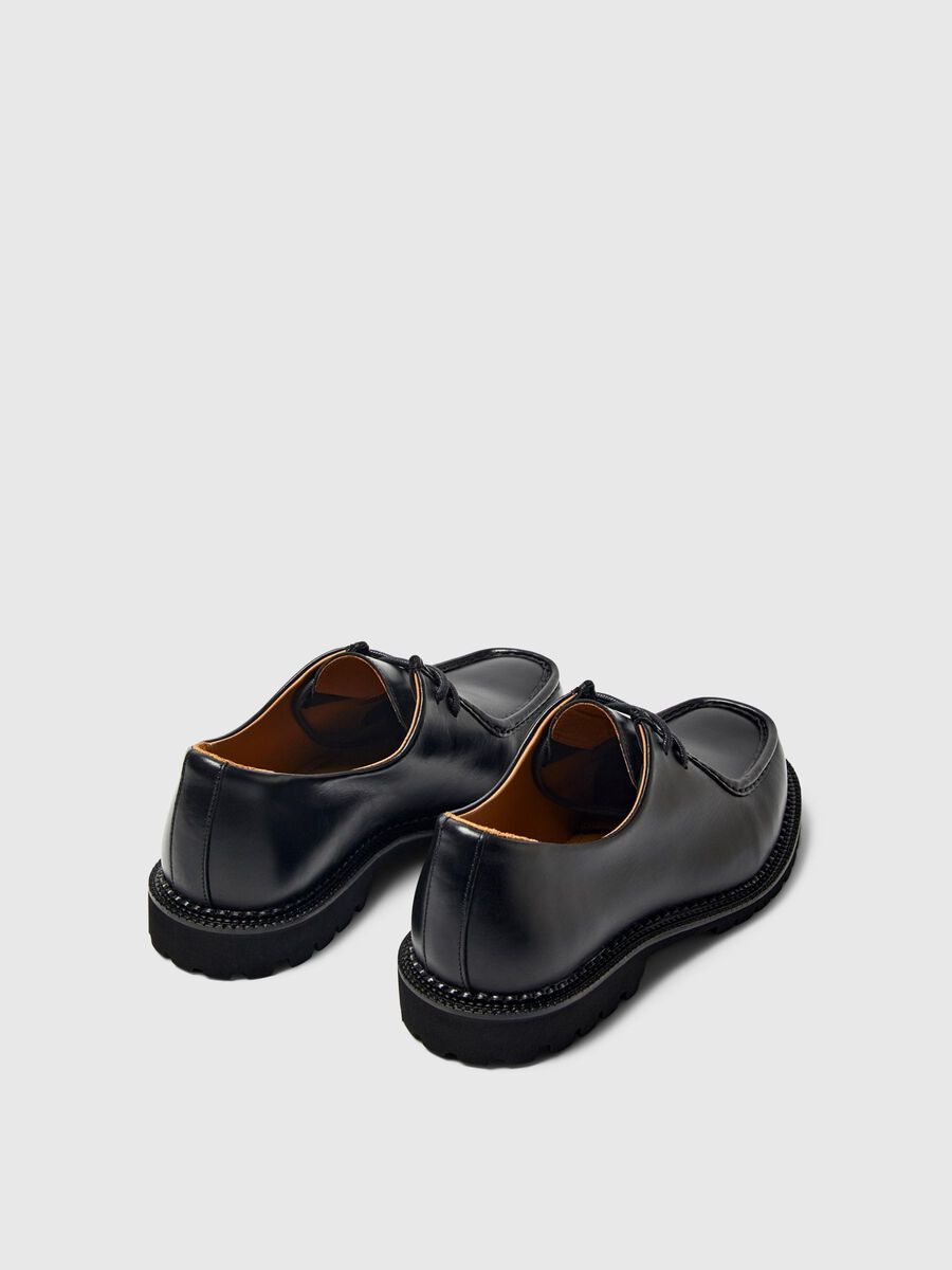 Selected LEATHER MOC-TOE SHOES, Black, highres - 16098507_Black_005.jpg