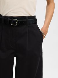 MID WAIST BARREL FIT HOSEN, Black, highres