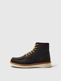 MOC-TOE LEATHER BOOTS, Demitasse, highres