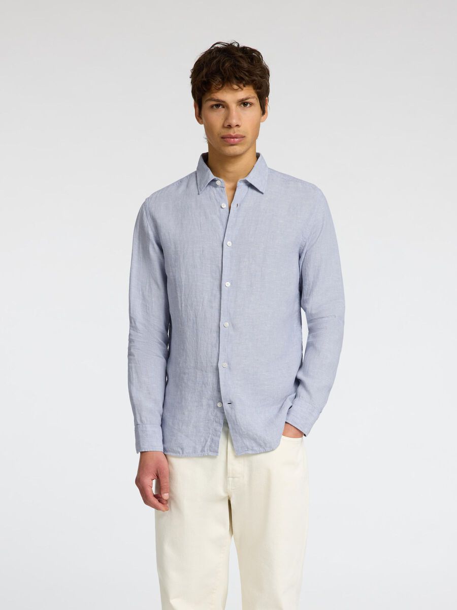 Selected 100% LINEN SHIRT, Blue Fog, highres - 16092471_BlueFog_1151867_003.jpg