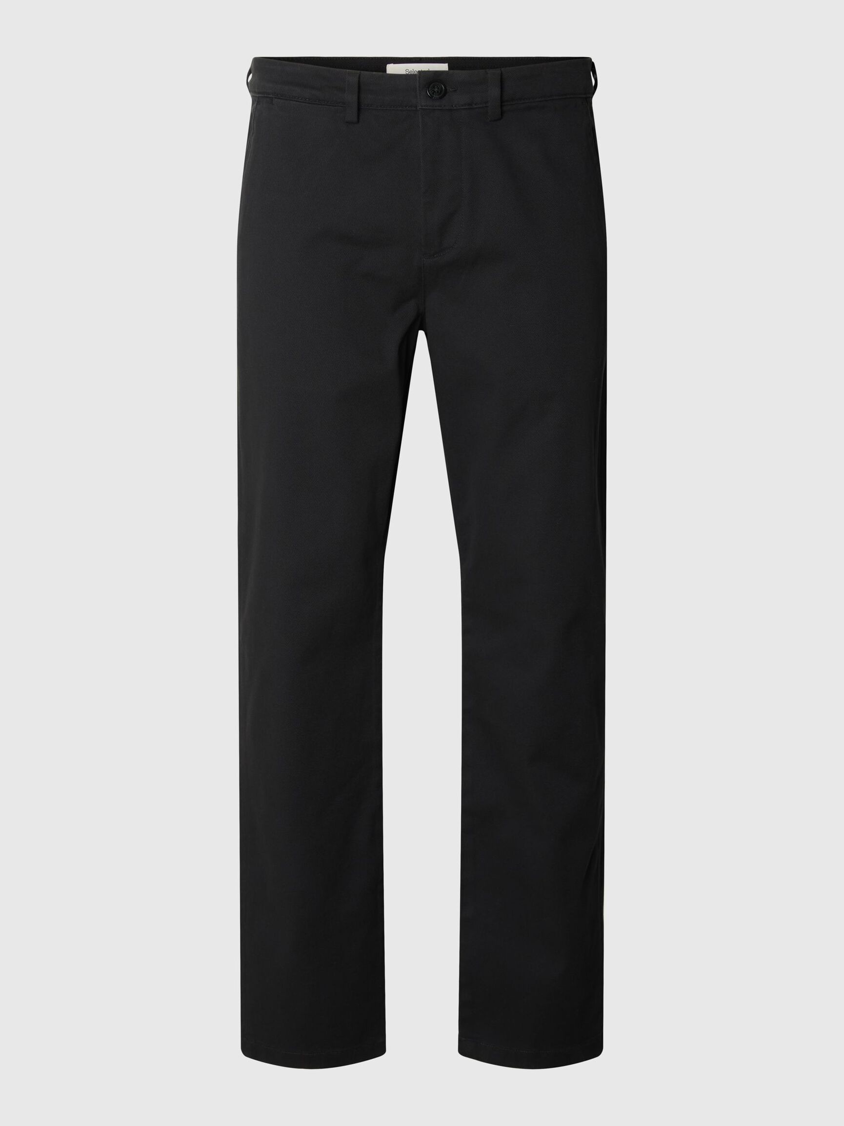 STRAIGHT FIT CHINOS, Black, highres