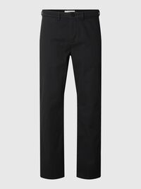 STRAIGHT FIT CHINOS, Black, highres