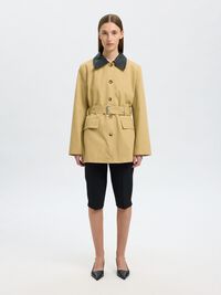 BAUMWOLL GÜRTEL TRENCHCOAT, Travertine, highres