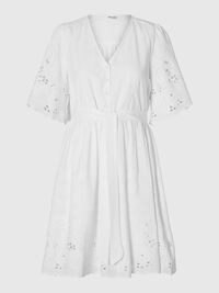 BRODERT MINIKJOLE, Bright White, highres