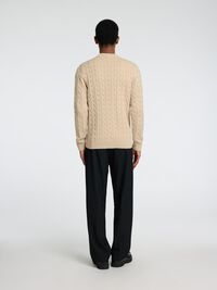 PULLOVER A MAGLIA, Oatmeal, highres