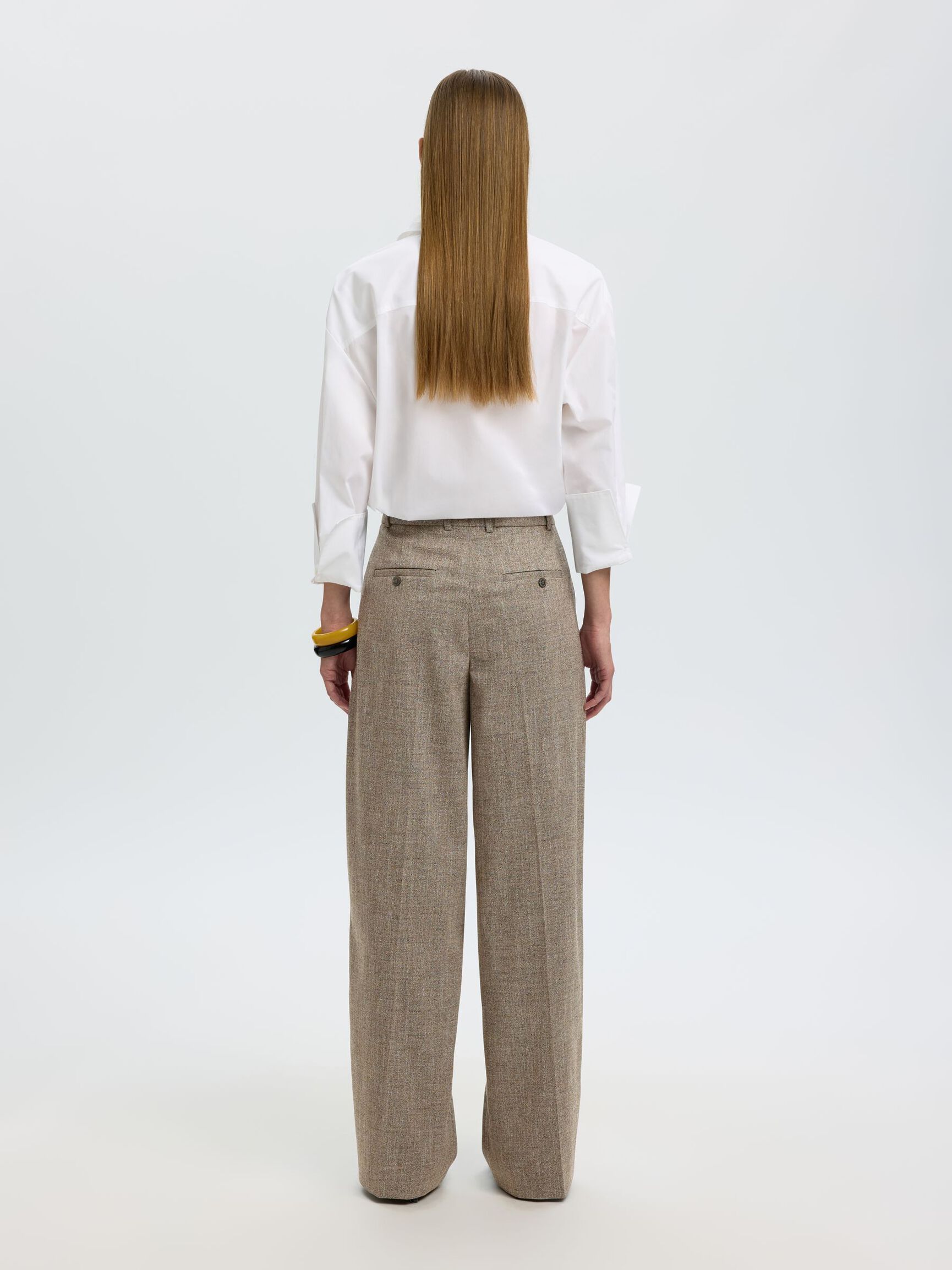 TAILLEUR PANTALON À JAMBE AMPLE, Chocolate Chip, highres