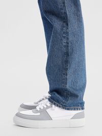 LEDER SNEAKERS, Grey, highres