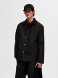 Selected WAXED COTTON JACKET, Black, highres - 16094041_Black_003.jpg