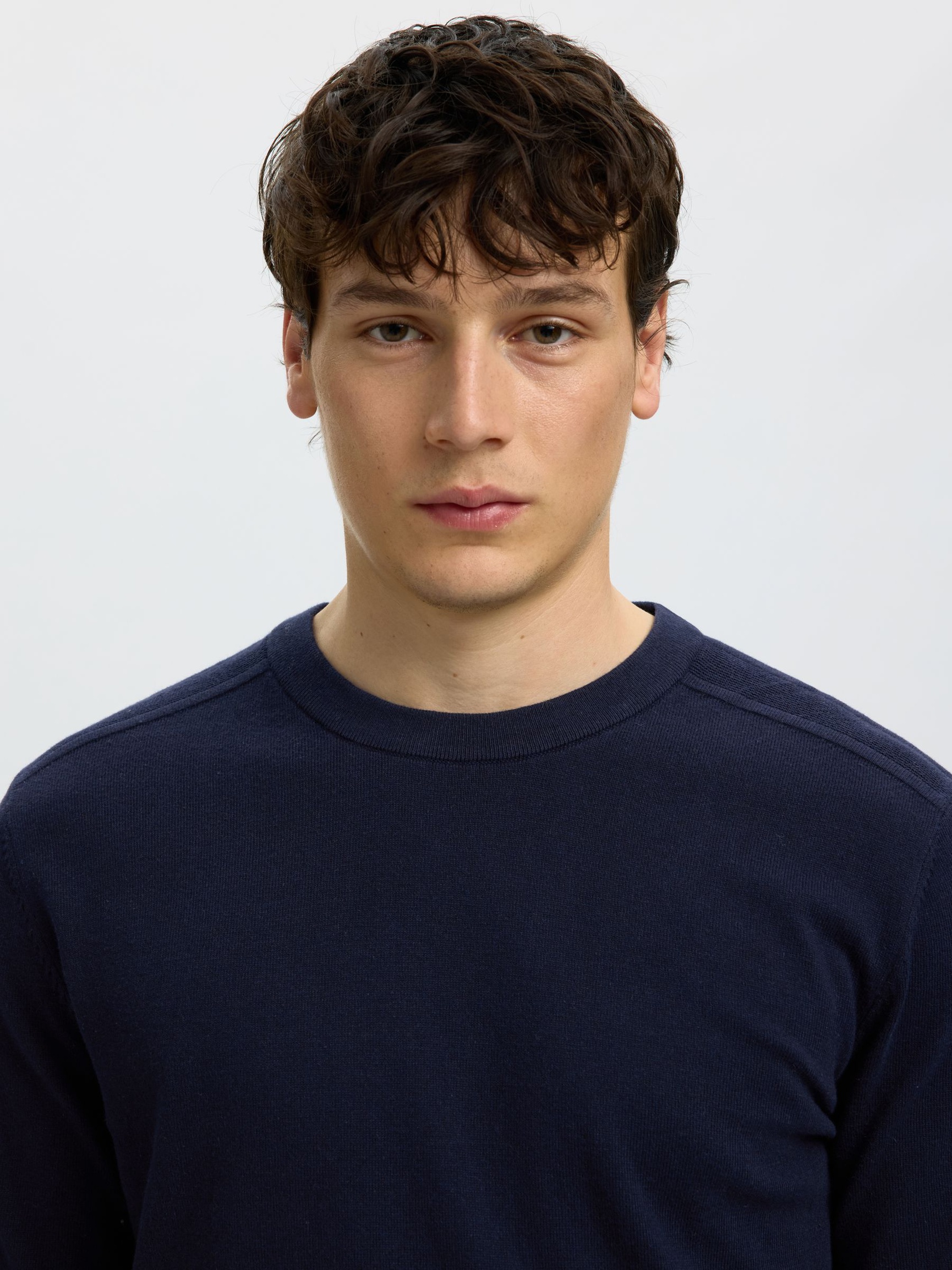 100% BAUMWOLL STRICKTOP, Navy Blazer, highres