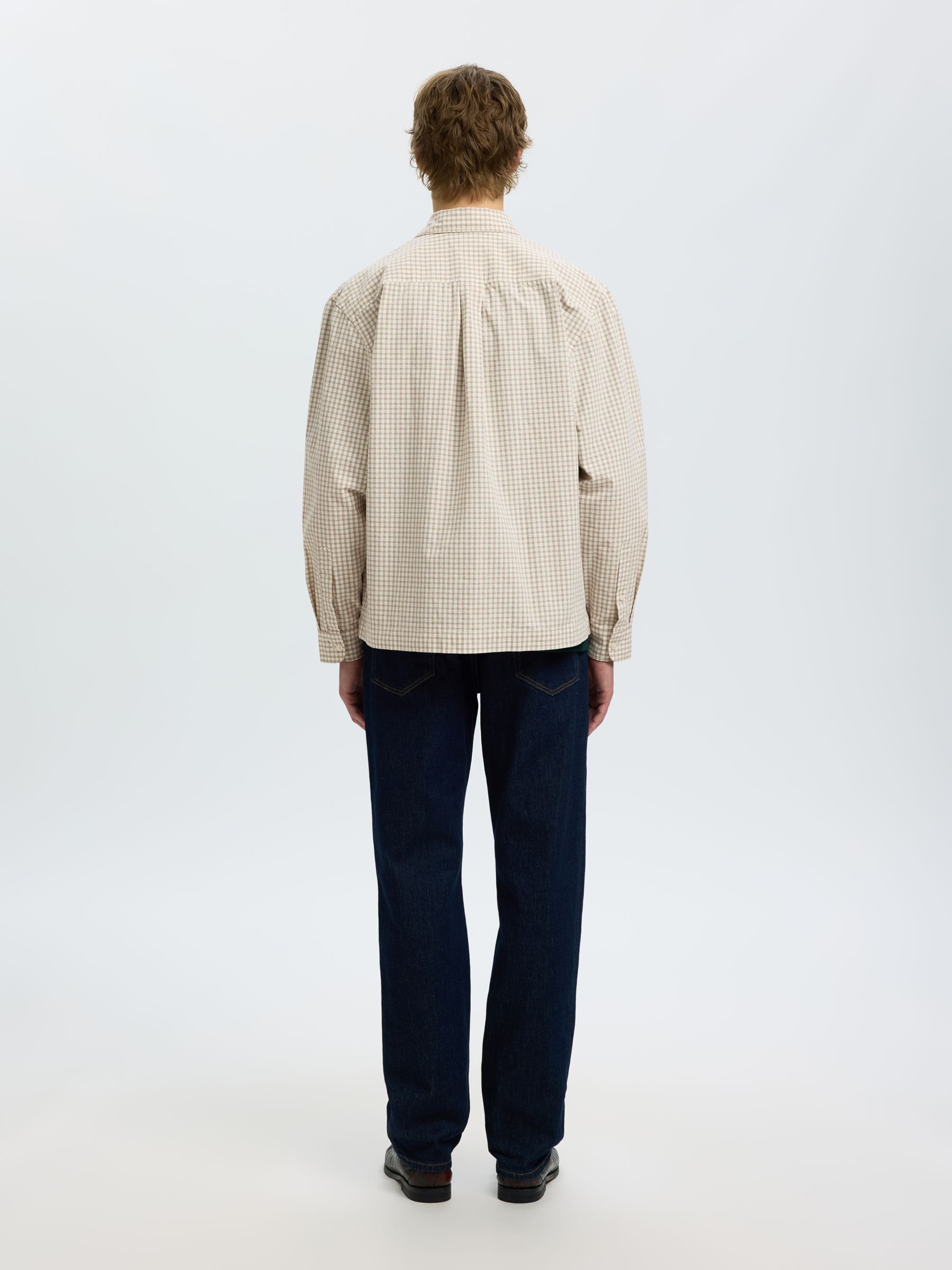 RELAXED FIT LONG SLEEVED SHIRT, Egret, highres