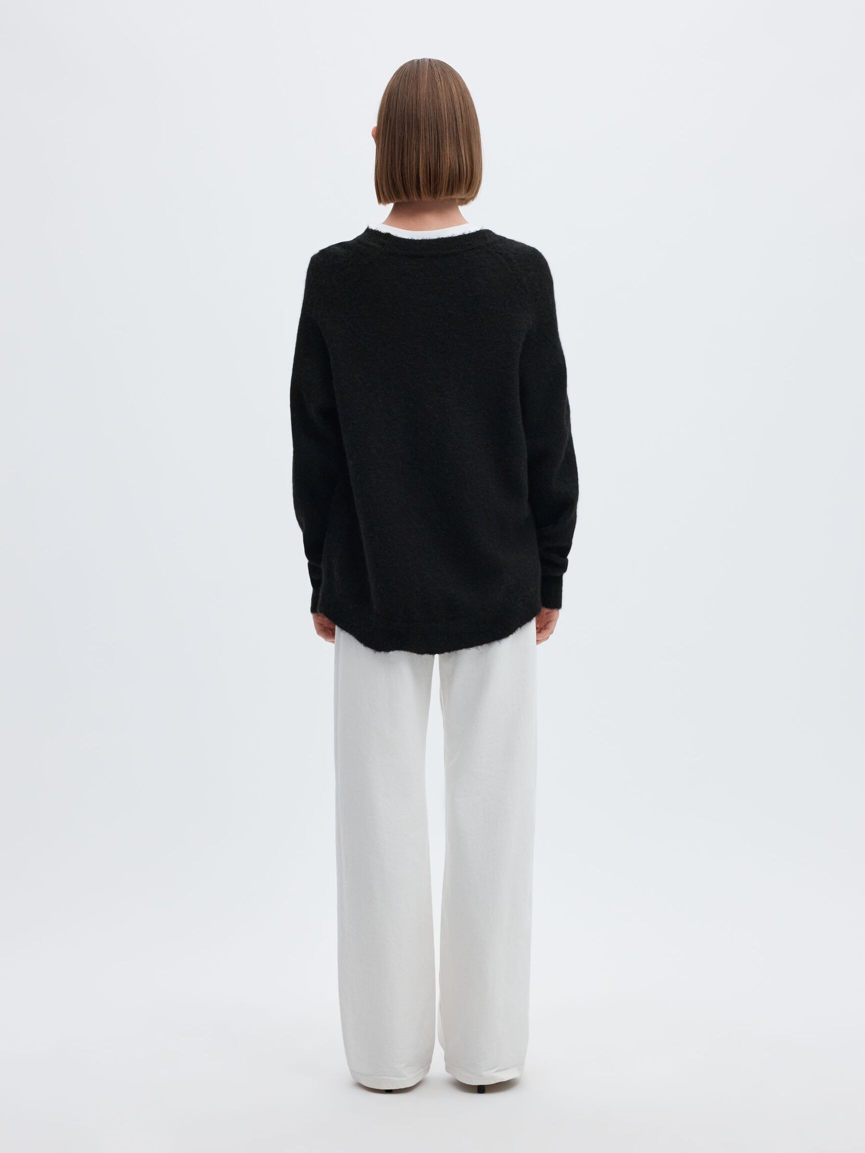 WOOL BLEND JUMPER, Black, highres