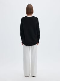 WOOL BLEND JUMPER, Black, highres