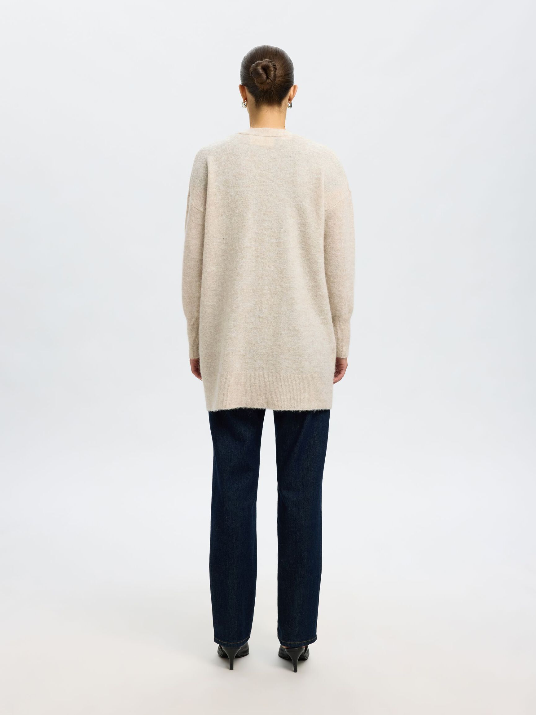 LANG GEBREID VEST, Birch, highres