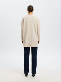 LANG GEBREID VEST, Birch, highres