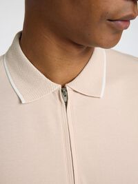 SHORT SLEEVED POLO SHIRT, Oatmeal, highres