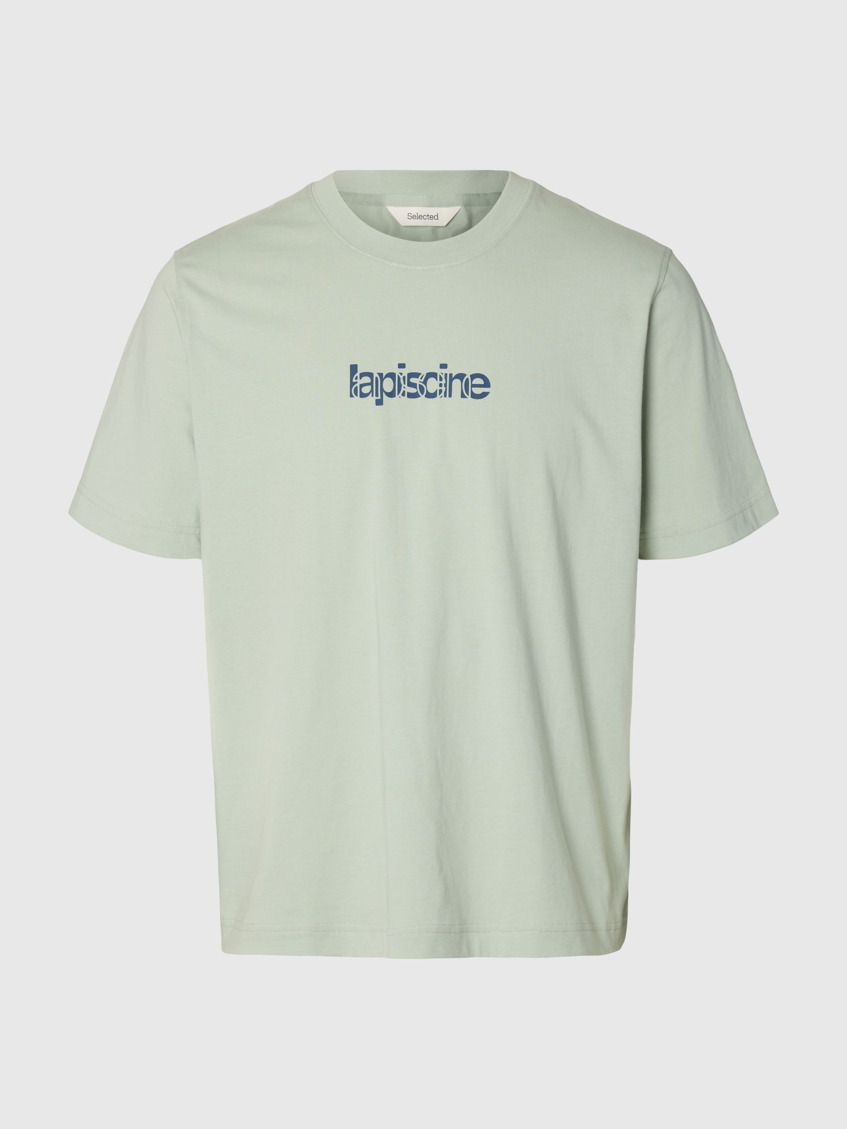 PRINT KATOEN T-SHIRT, Aqua Gray, highres