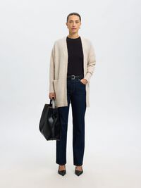 LANG GEBREID VEST, Birch, highres