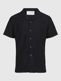 Selected GERIBDE CUBAN COLLAR OVERHEMD MET KORTE MOUWEN, Black, highres - 16090778_Black_001.jpg