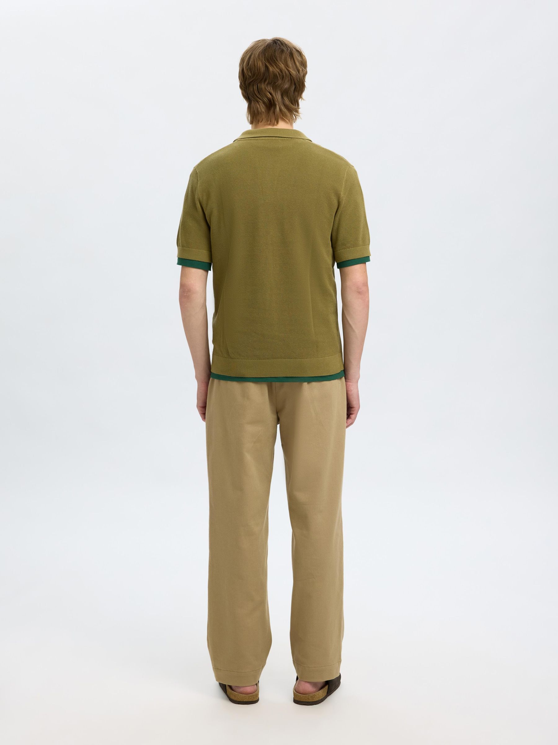 REGULAR FIT COTTON POLO SHIRT, Dried Herb, highres