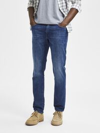 196 STRAIGHT FIT JEANS, Medium Blue Denim, highres