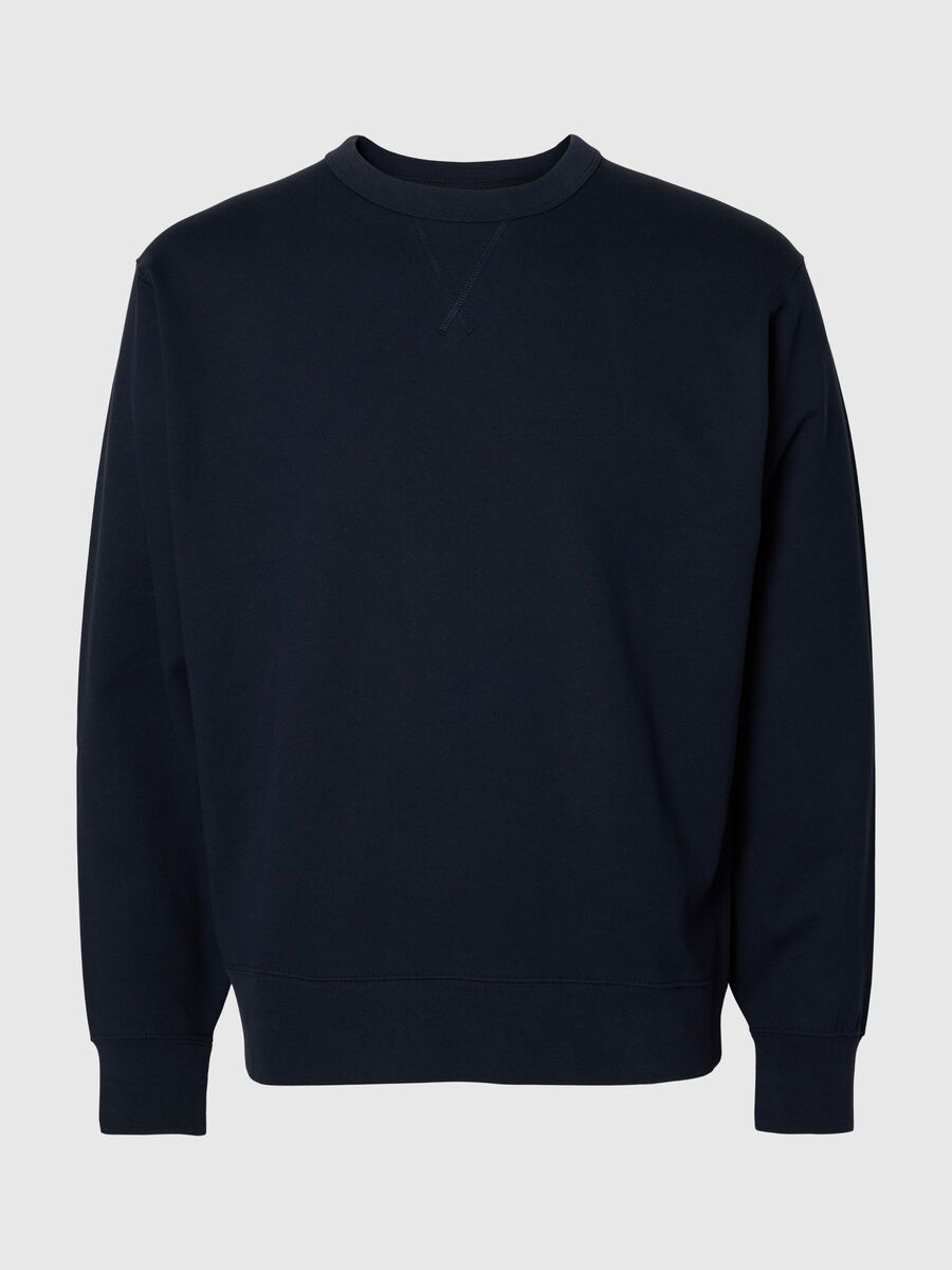 Selected 100% COTTON SWEATSHIRT, Dark Sapphire, highres - 16099829_DarkSapphire_001.jpg